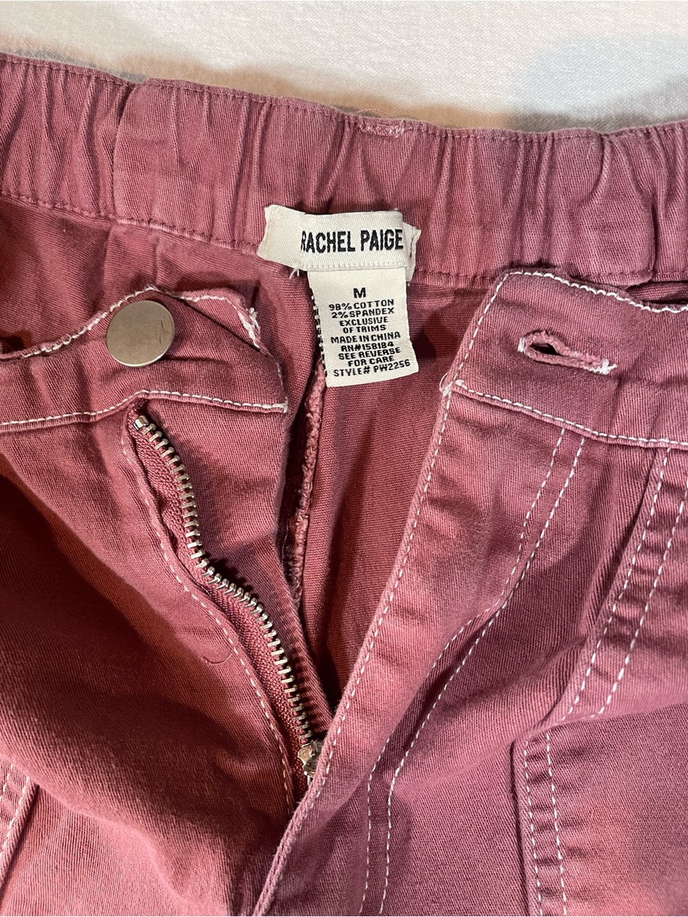 Rachel Paige Wide Leg Utility Cargo Pants in Dusty Rose Y2K Size M - Picture 3 of 14